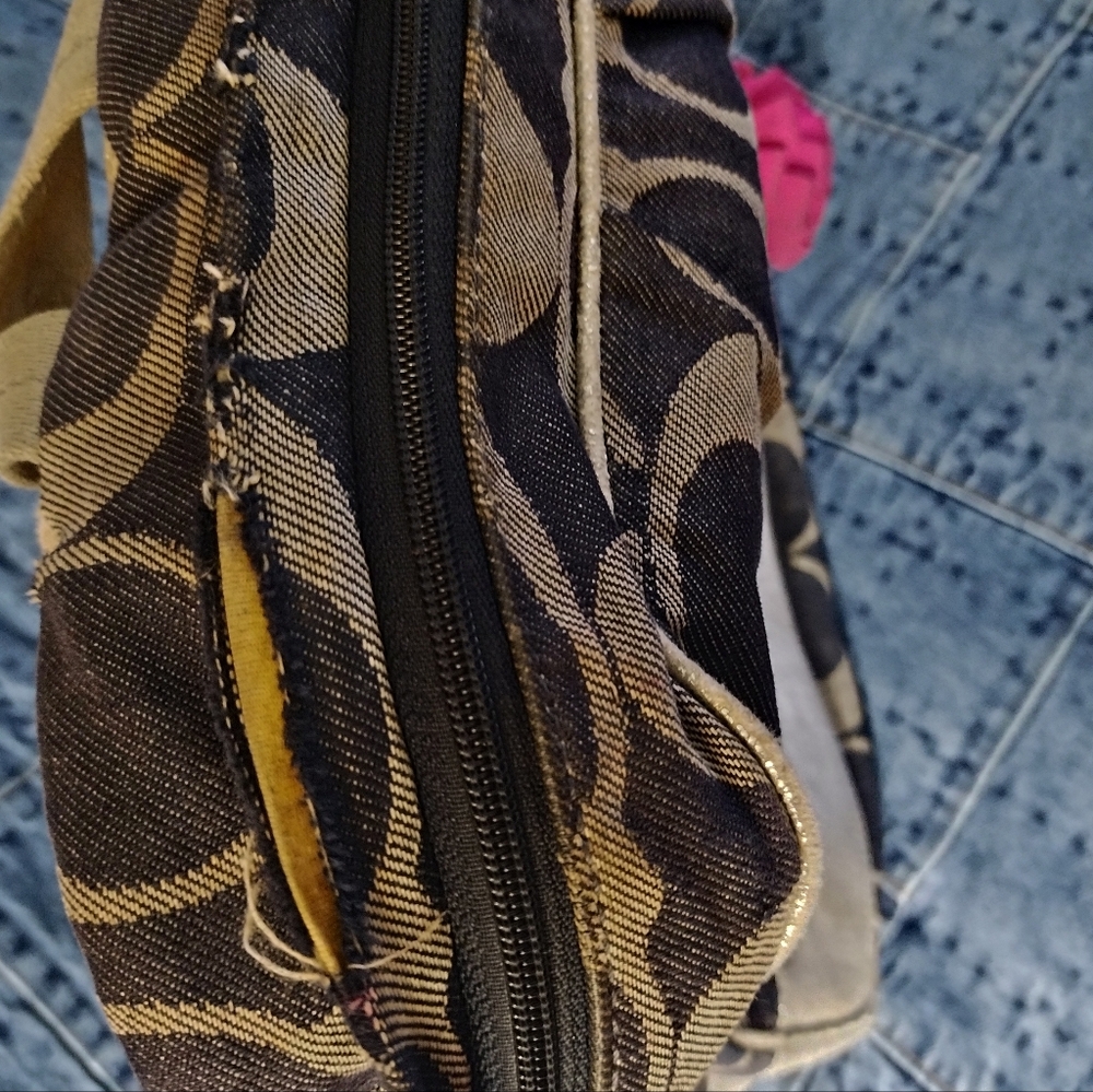 Authentic Coach Denim Backpack With Signature Des… - image 8